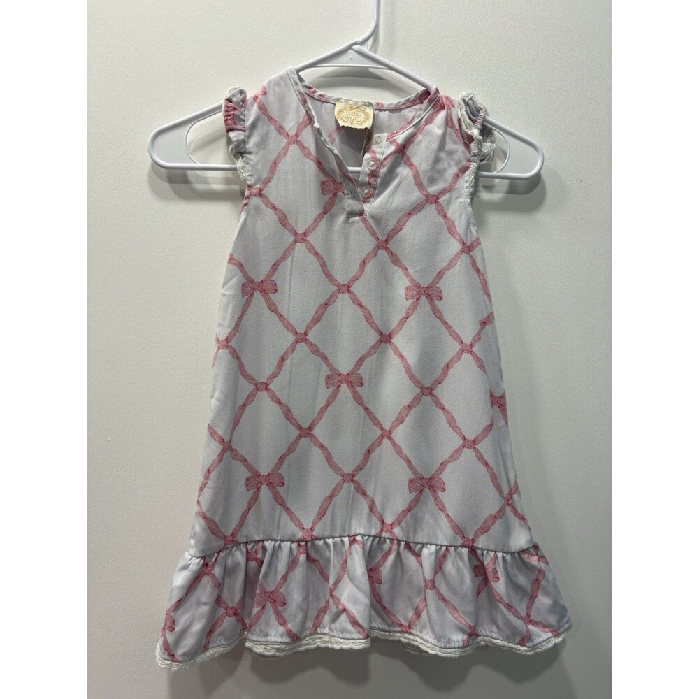 The Beaufort Bonnet Company Girls Pink Bow Dress Never Too Many Bows 2T